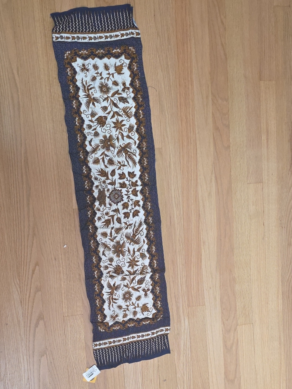 Decorative Blue and Brown Scarf - Unbranded